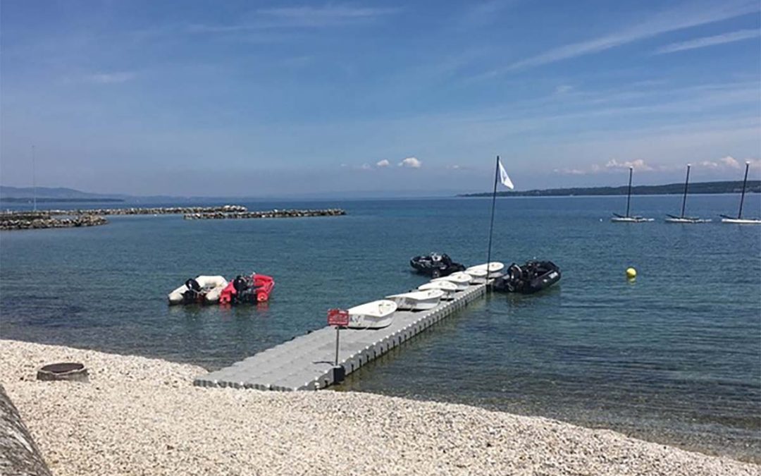 Ponton de 20m x 2m pour l’école de voile de Terre-Sainte (CH) – 2019