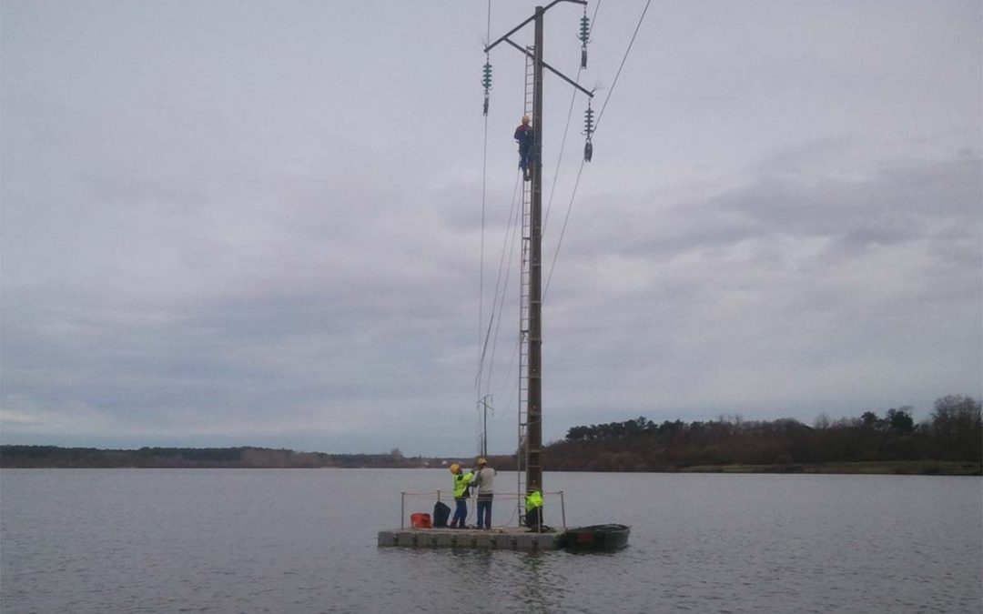 Ponton pour la maintenance des poteaux électriques – Marais d’Orx – Labenne – 2013